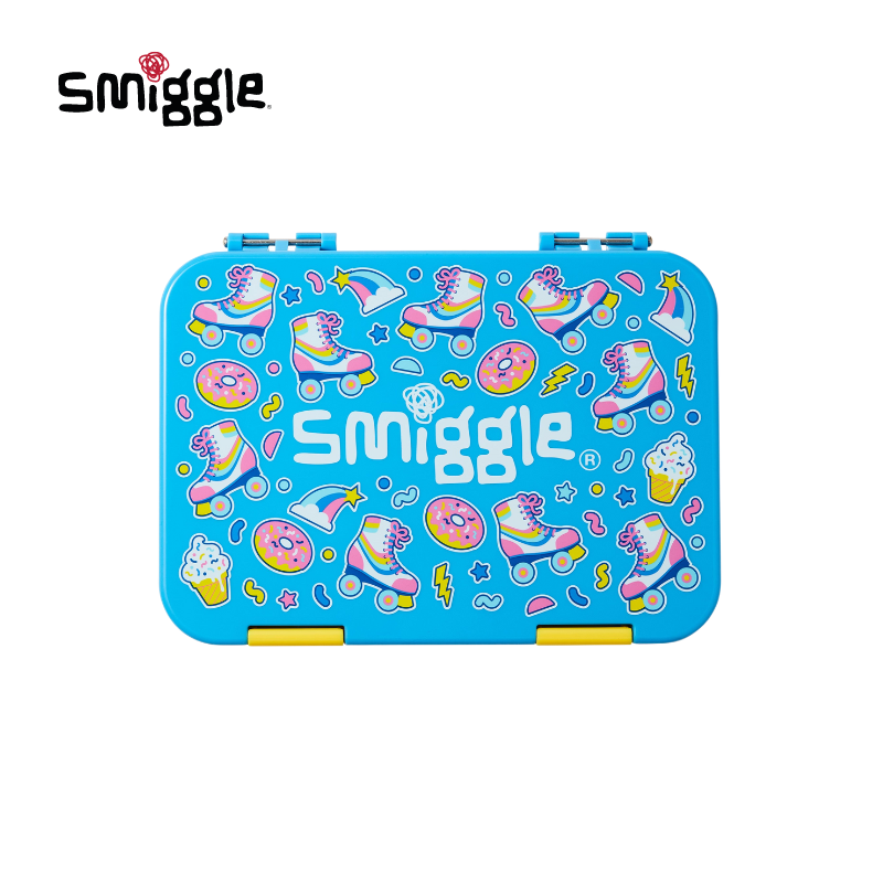 Smiggle Big Boys Hard Top Curve Away Lunch Box - Blue - Size