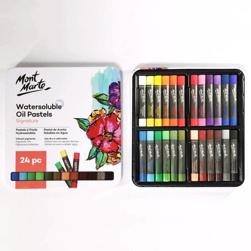 Mont Marte Water-Soluble Oil Pastels - Set of 12